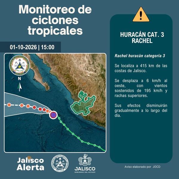 🌀 Aviso especial 6 por huracán categoría 3 Rachel