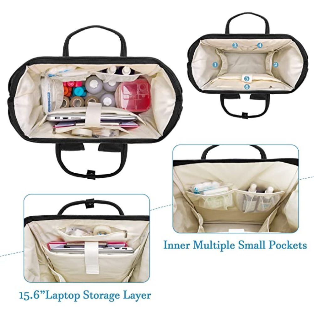 Image is showing the inside contents and storage areas of a Nurse Backpack by LoDrid