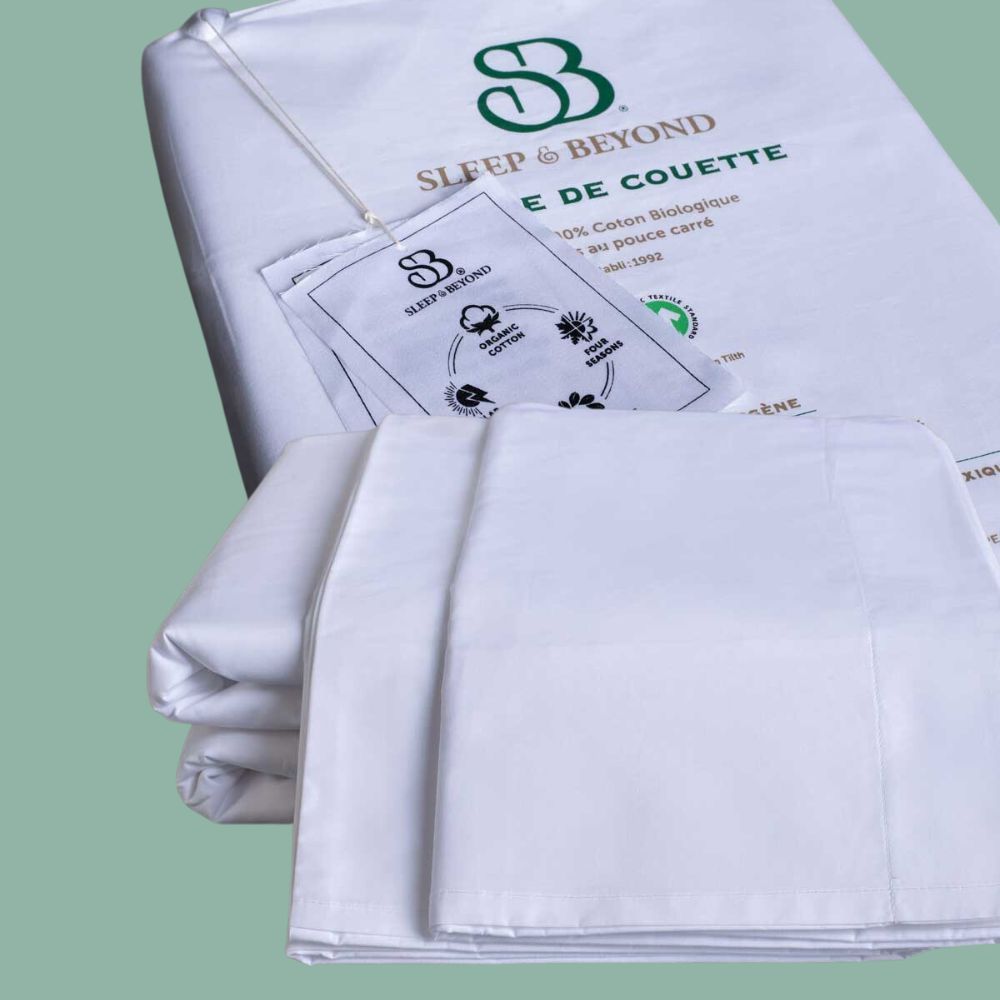 Sleep & Beyond White Cotton Percale Duvet Cover Set | FavReviews.com
