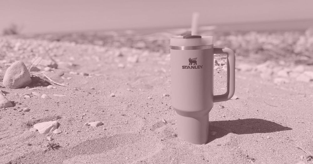 Pink Stanley Quencher 40oz with handle and straw