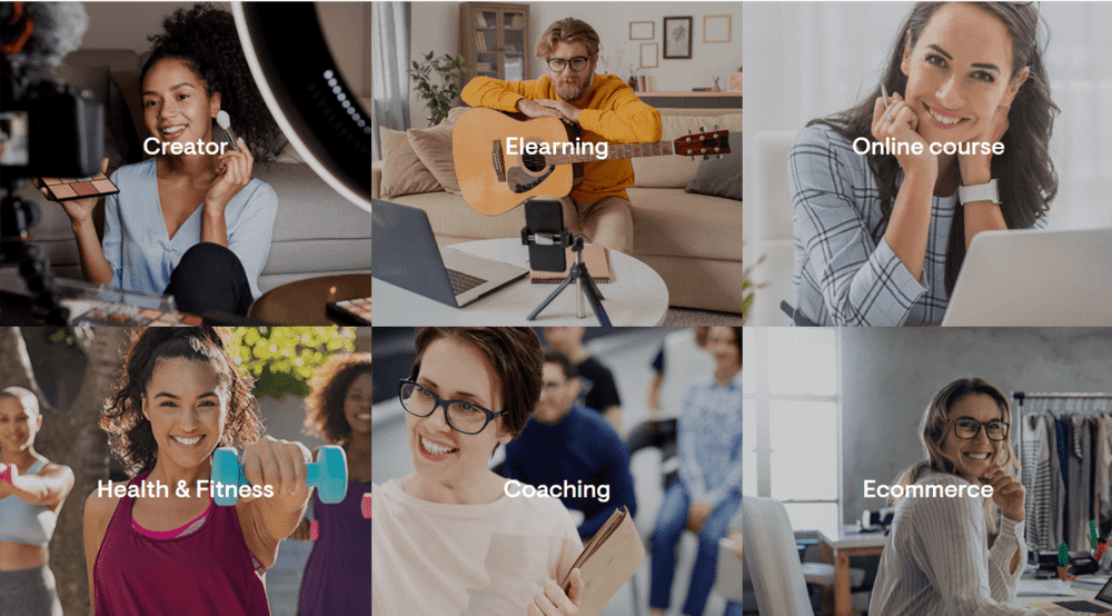 Creators, eLearning Teachers, Online Courses, Health & Fitness coaches, Coaching, ECommerce