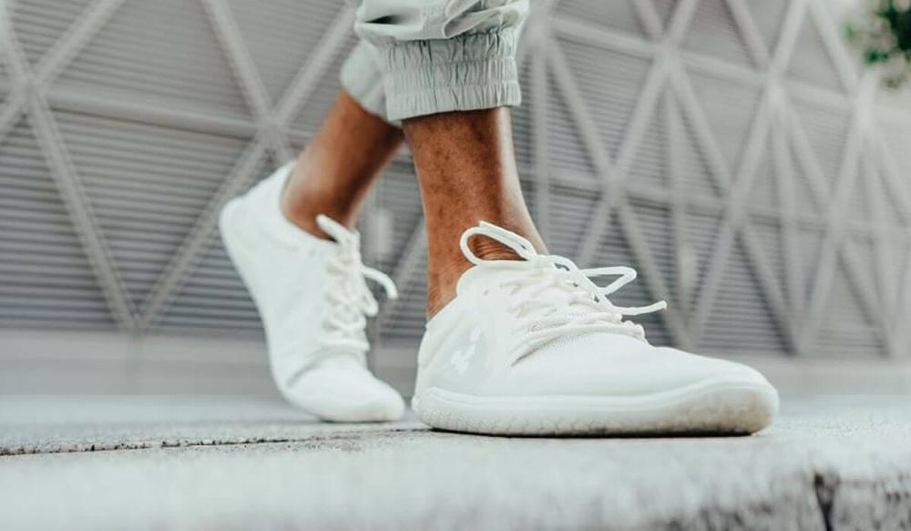 FAV Guide to Barefoot Running Shoes for Lake Life | White Vivobarefoot Primus Barefoot Shoe