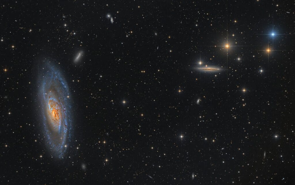 Messier 106 and neighboring galaxies photographed by the author
