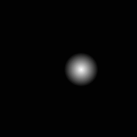 Animation of atmospheric seeing blurring a star over one second
