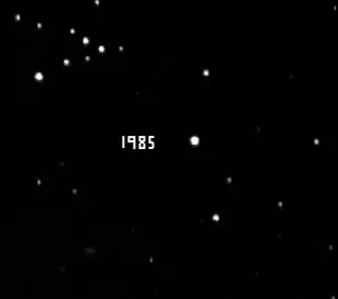 Astrometry proper motion shown by the changing position of Barnard's Star over several years