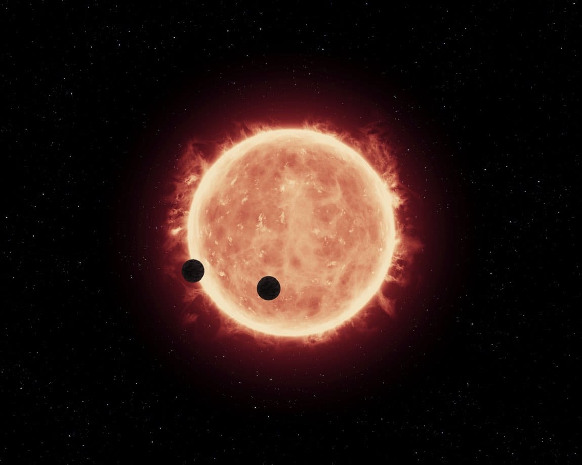 Rocky planets orbiting the red dwarf TRAPPIST-1, several inside its habitable zone