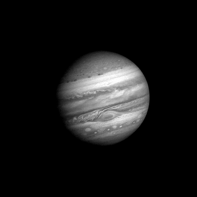 Voyager 1 flyby animation of Jupiter and the Great Red Spot