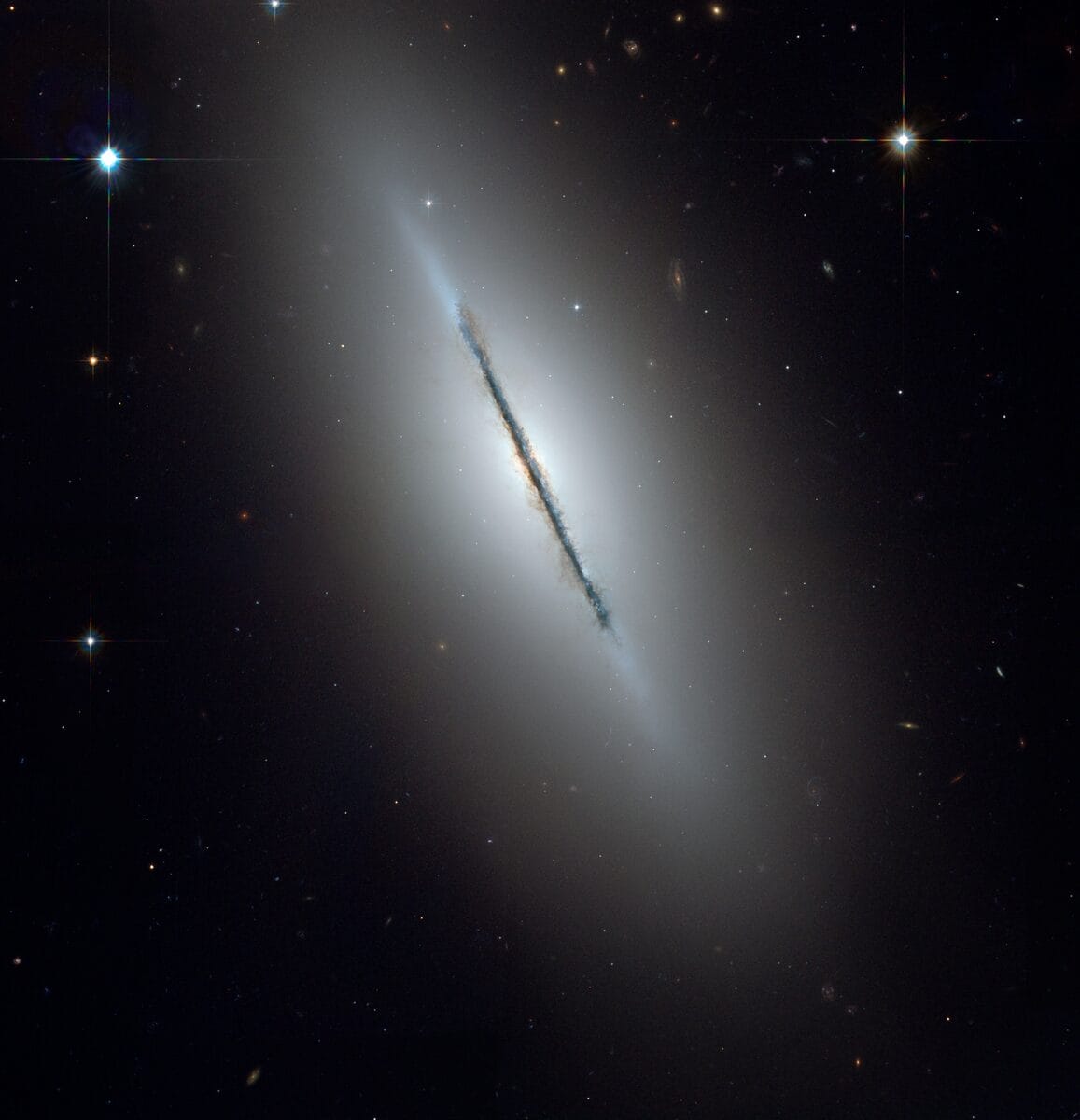 Lenticular galaxy NGC 5866, the edge-on Spindle Galaxy