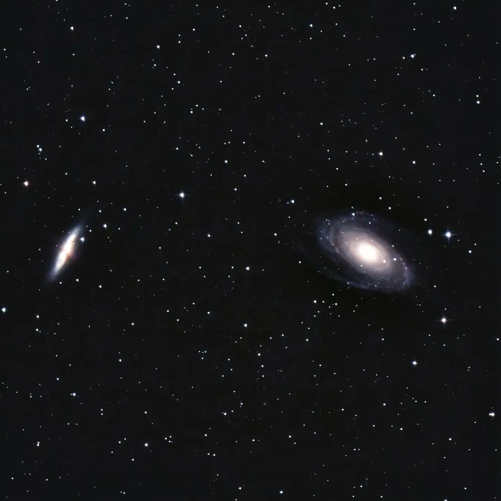 Bode's and Cigar galaxies framed together in one field of view