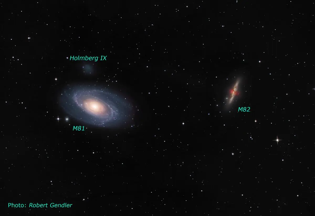 Bode Galaxy M81 and Cigar Galaxy M82 photographed in Ursa Major