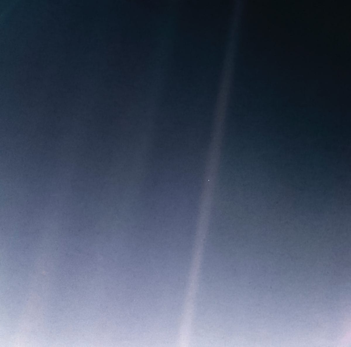 The Pale Blue Dot image of Earth taken by Voyager 1 in 1990