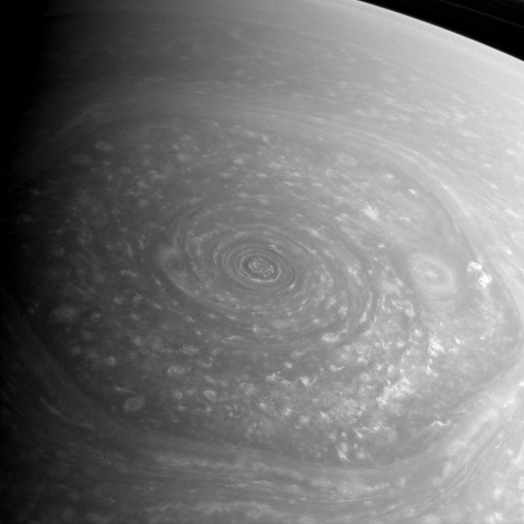 The hexagonal storm at Saturn's north pole imaged by Cassini