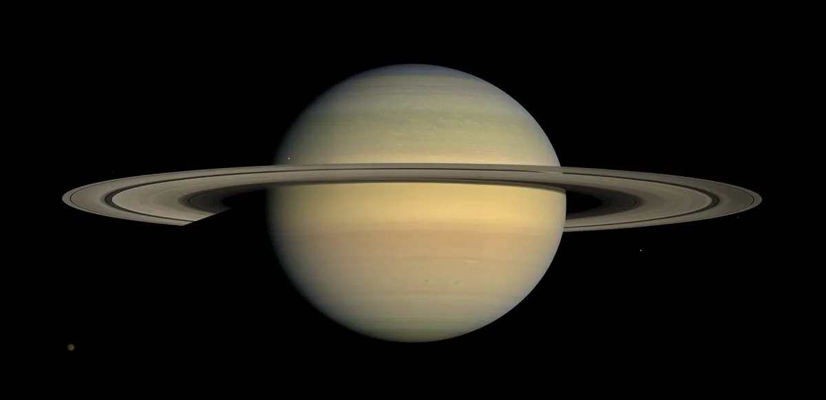 Saturn and its rings captured by the Cassini orbiter during equinox