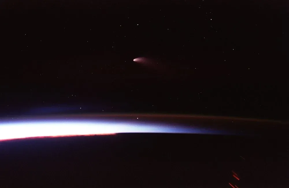 Comet Hale-Bopp photographed from space