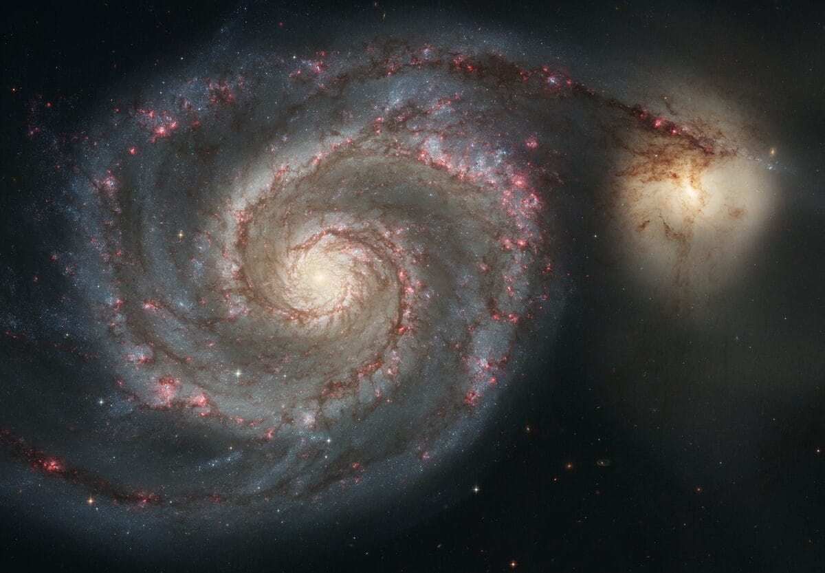 Spiral galaxy — the Whirlpool (Messier 51) seen face-on with two arms