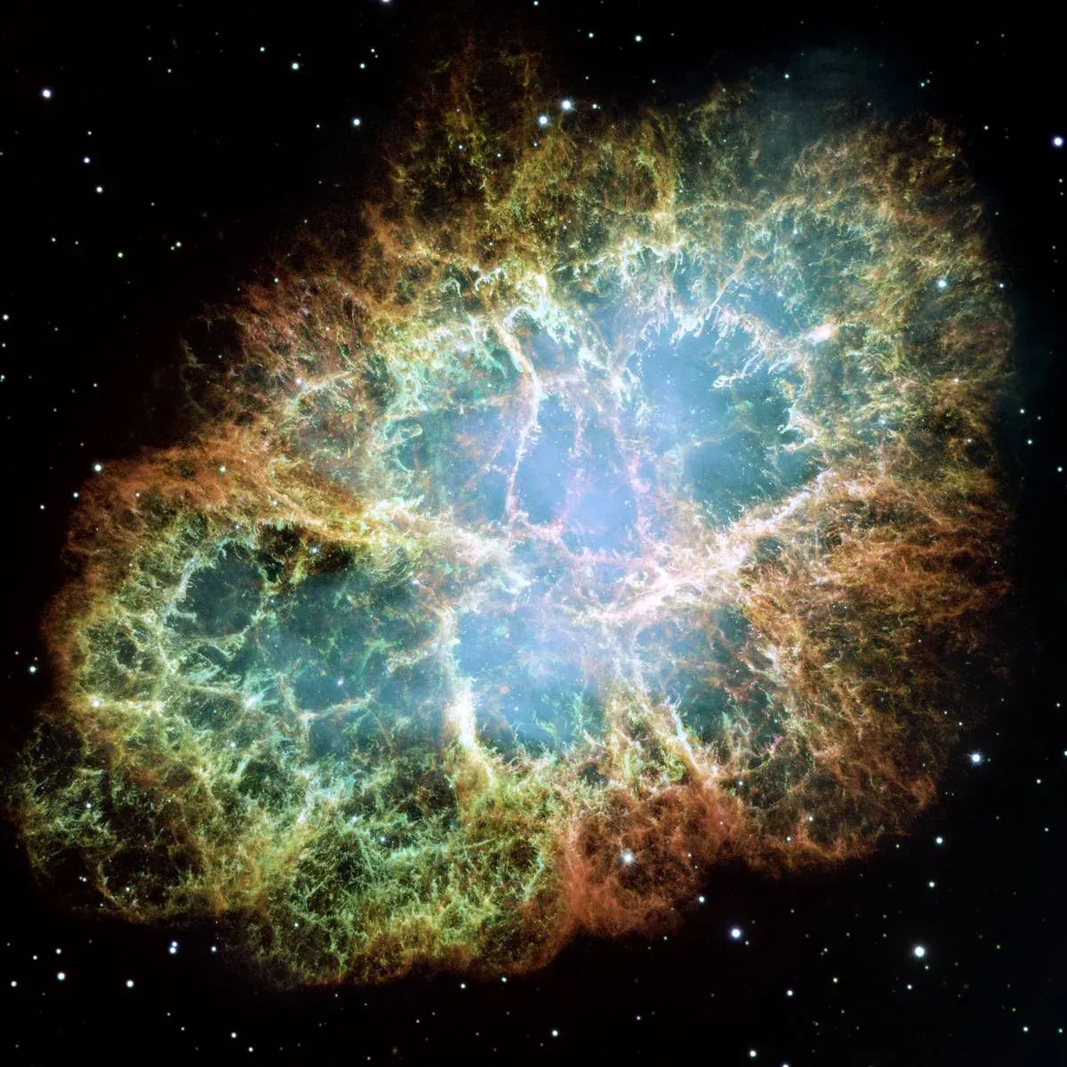 Supernova remnant — the Crab Nebula (M1), wreckage of an exploded star