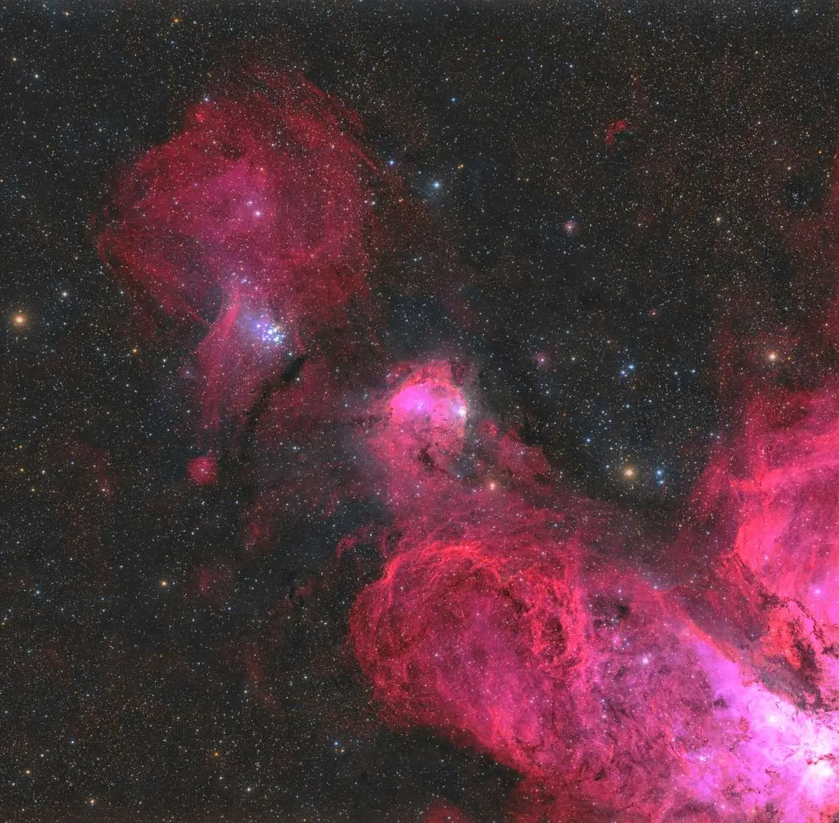 Emission nebula NGC 3324, a hydrogen-rich star-forming cloud in Carina