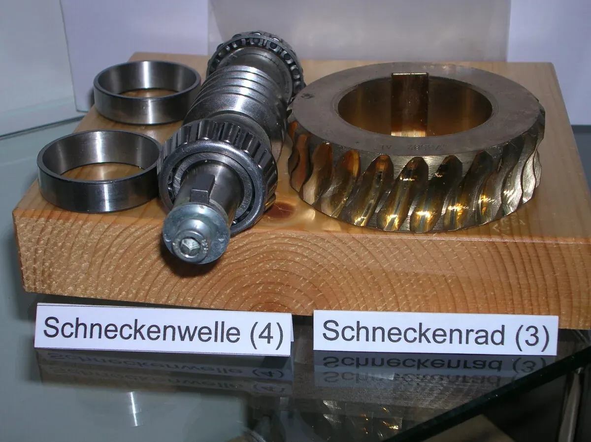 Worm wheel meshing with a worm shaft, where gear backlash clearance sits