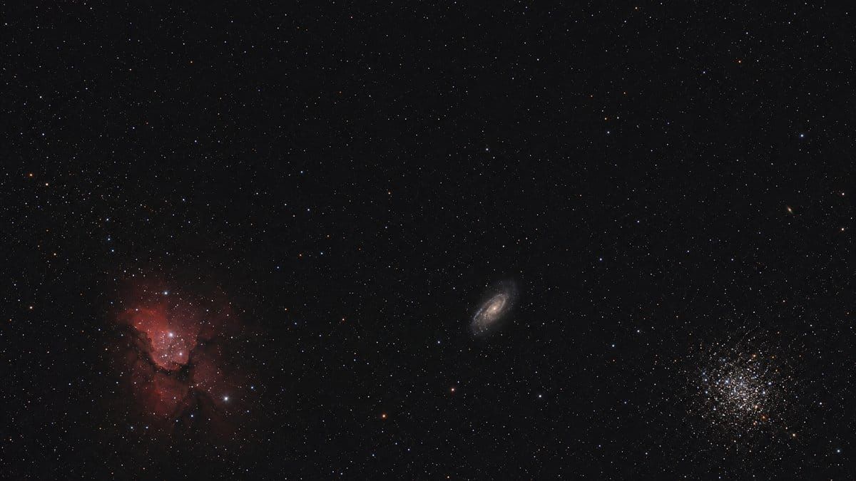 Deep-sky objects labelled with Messier, NGC and IC star catalog designations