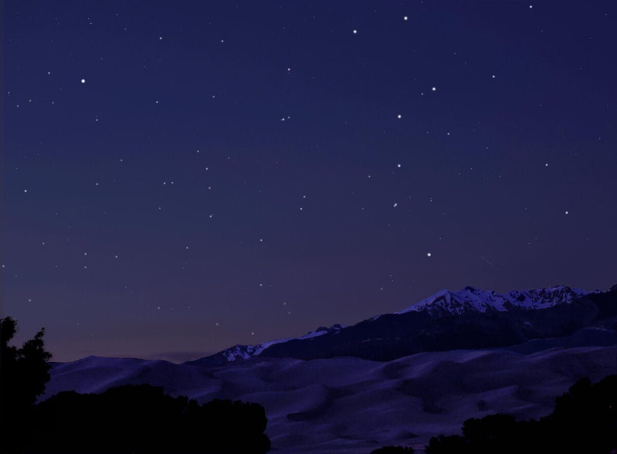 The Big Dipper asterism in the night sky over Great Sand Dunes National Park