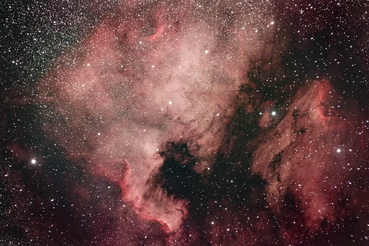Plate solving centres deep-sky astrophotography targets like the North America Nebula