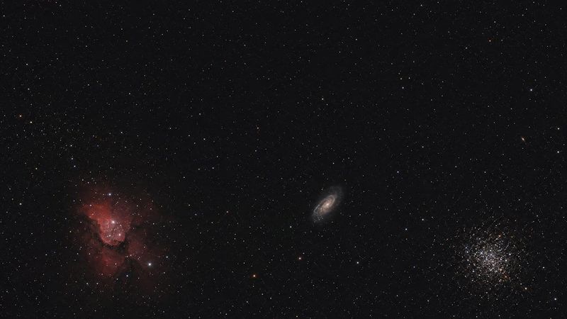 Deep-sky objects labelled with Messier, NGC and IC star catalog designations