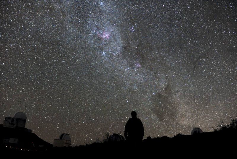 La Silla Observatory in Chile under a starry sky, a high, dry site with excellent astronomical seeing
