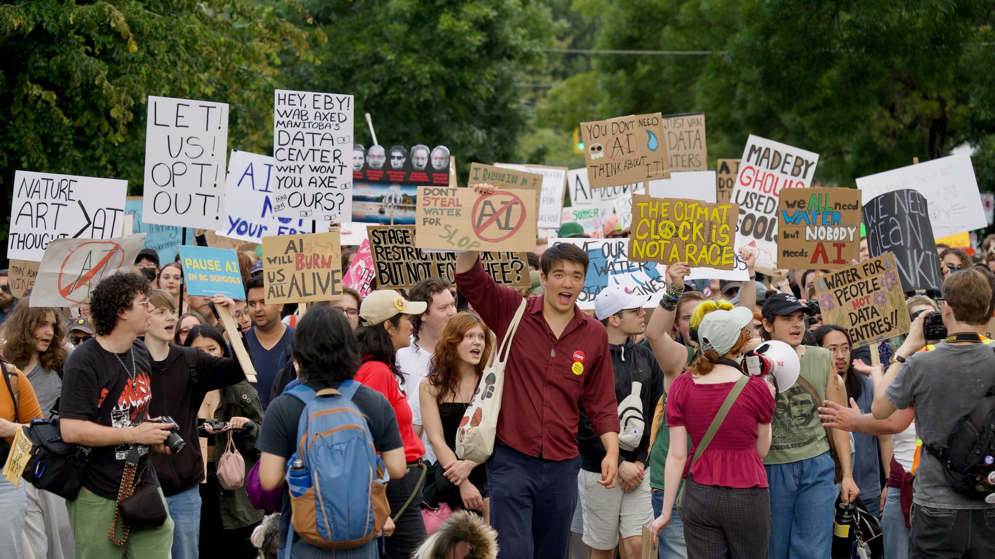 WATCH: Protest against AI data centres in Vancouver draws hundreds