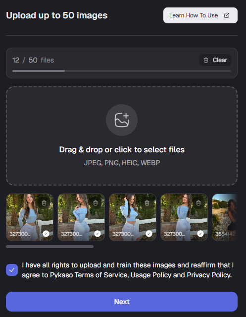 how to create AI model images