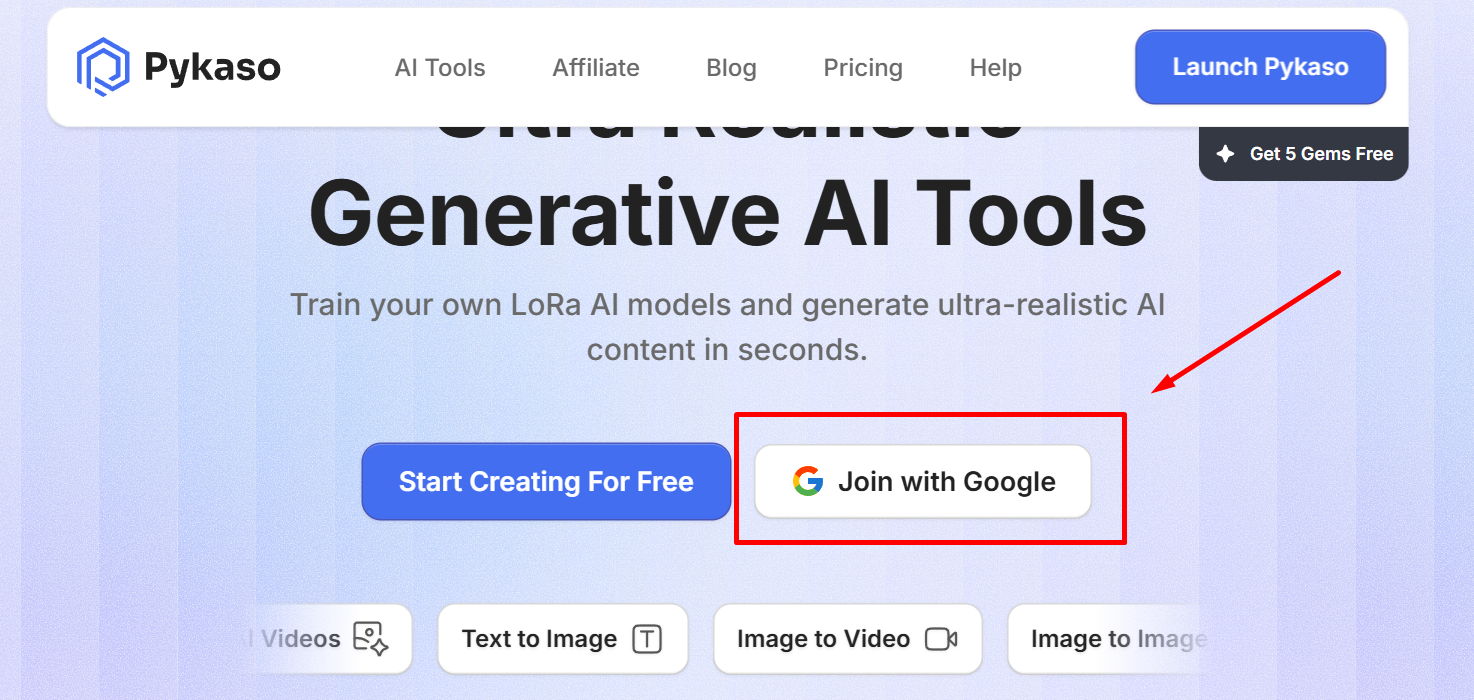 registering into Pykaso AI