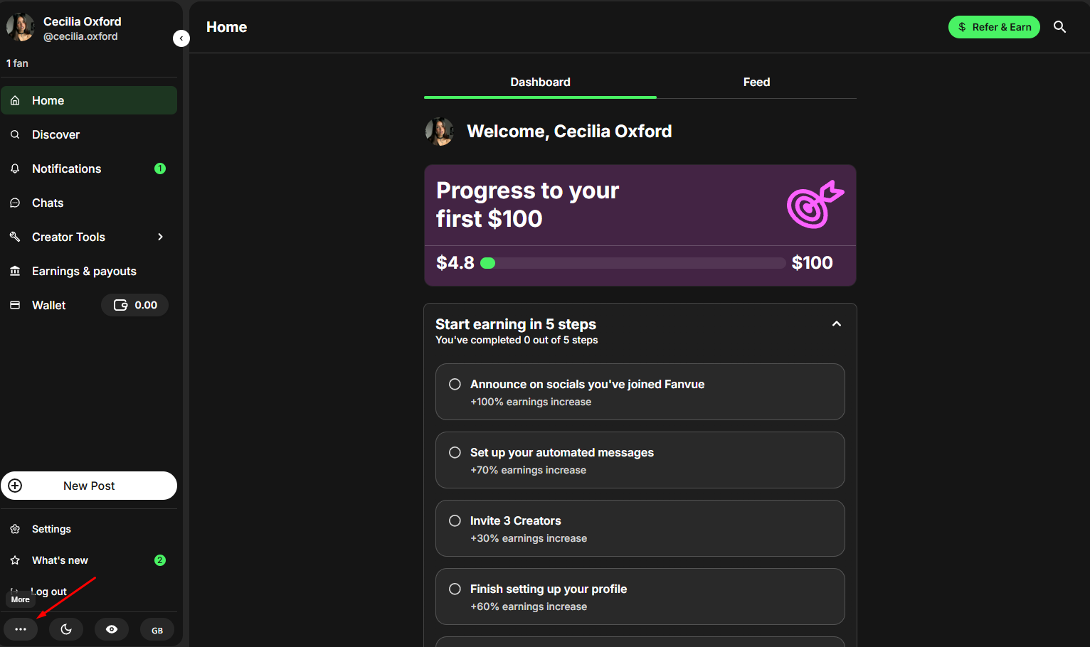 fanvue referral tutorial