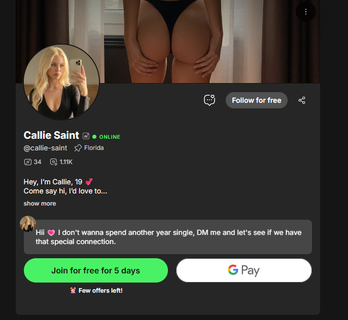 Fanvue profile showing content rating tag