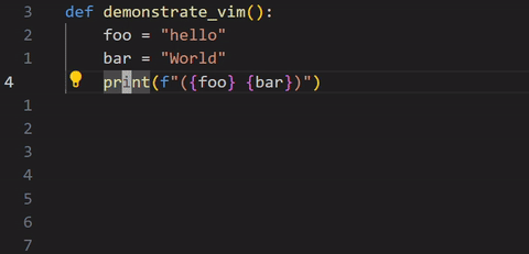 Example for Vim Motions