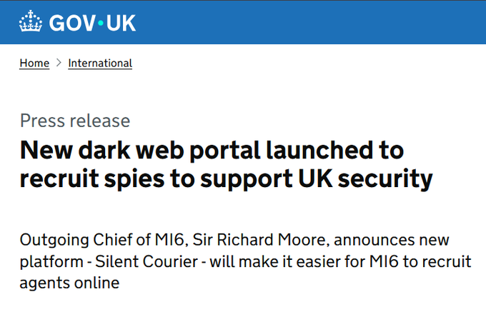 MI6 Launches "Silent Courier": UK Intelligence Takes Spy Recruitment to the Dark Web