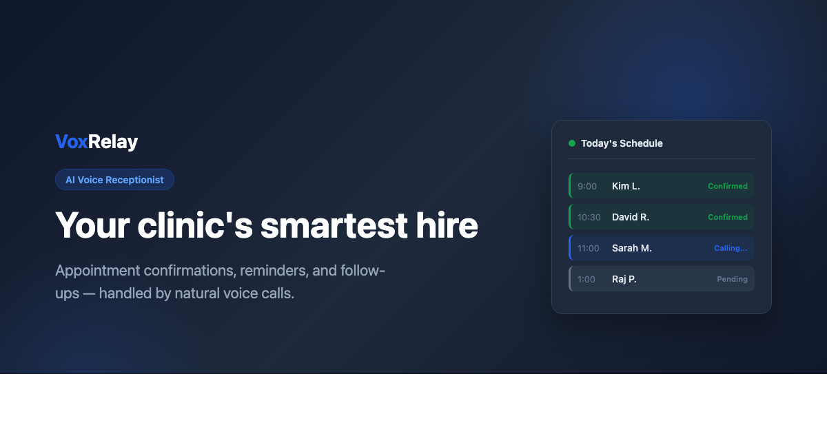 VoxRelay — AI Voice Receptionist