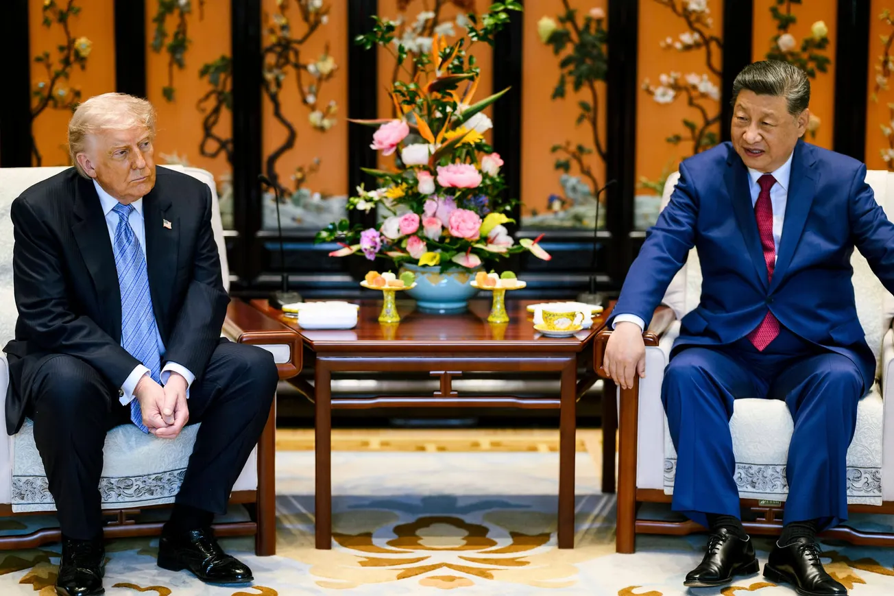 Der chinesische Präsident Xi Jinping (r.) und US-Präsident Donald Trump in Peking, China. Credit: IMAGO/ZUMA Press Wire