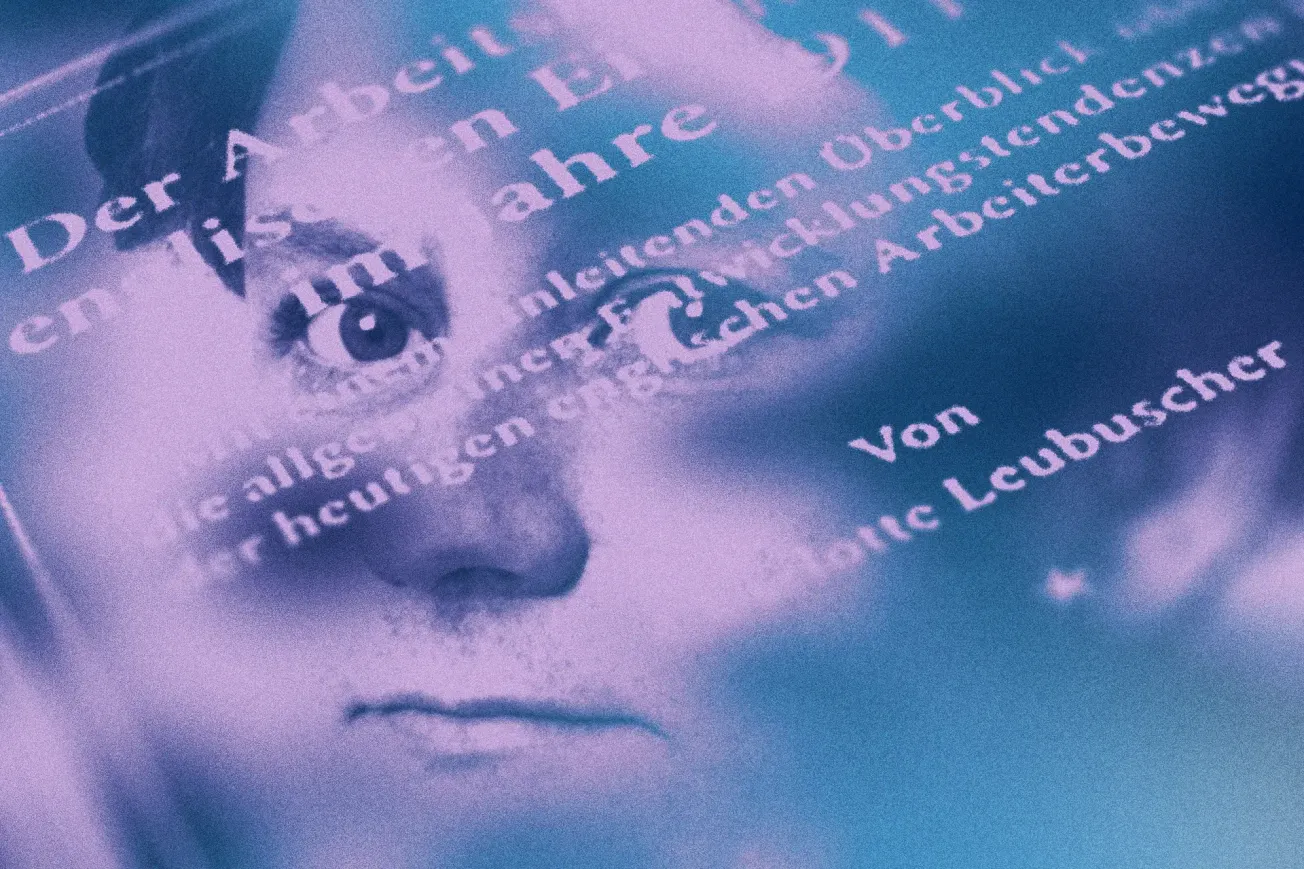 Collage mit Charlotte Leubuscher im Hintergrund. Collage: Surplus
