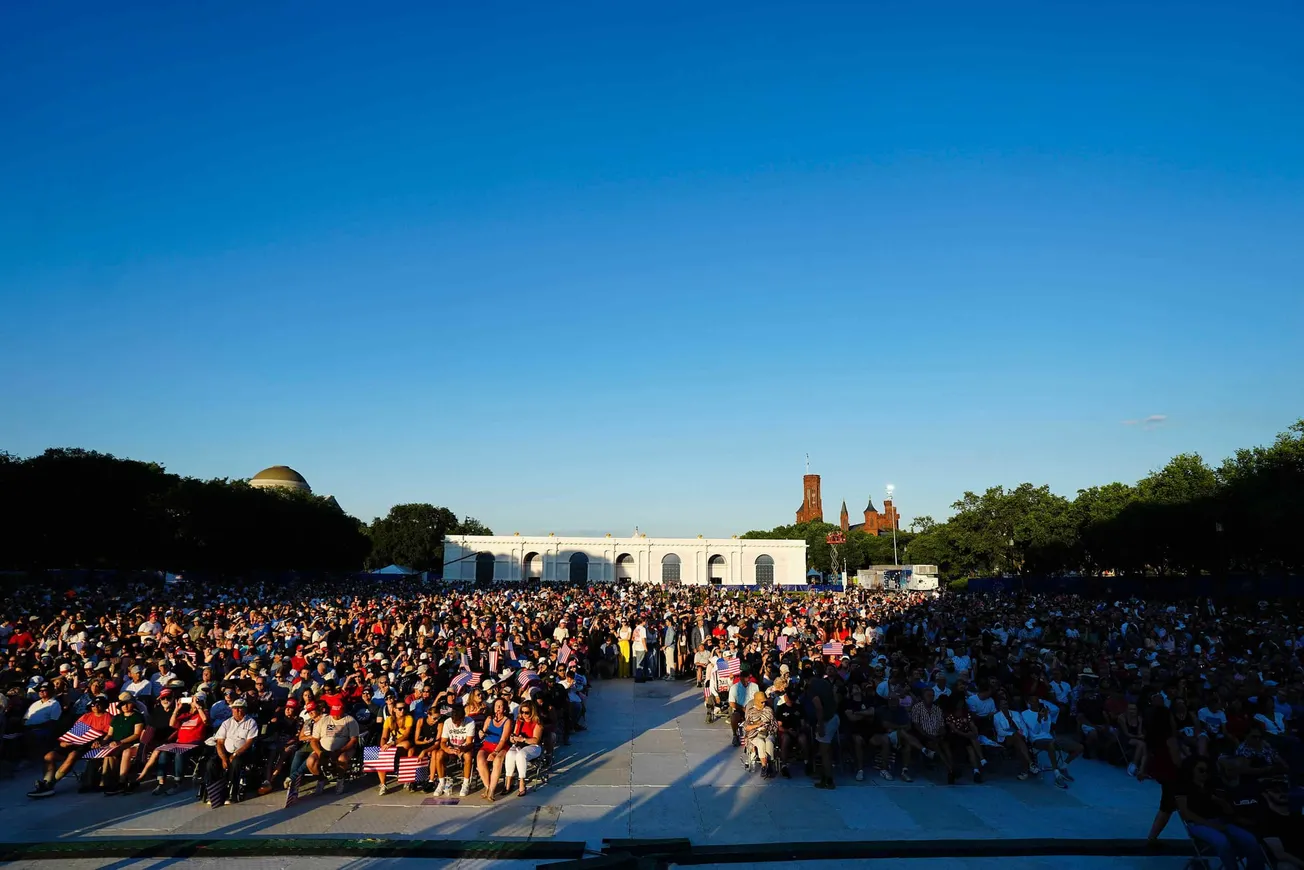 Die 250-Jahrfeier an der National Mall in Washington DC. Credit: IMAGO/UPI Photo.