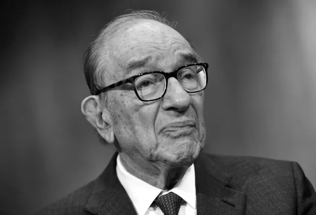 Alan Greenspan im Portrait. Credit: IMAGO/UPI Photo