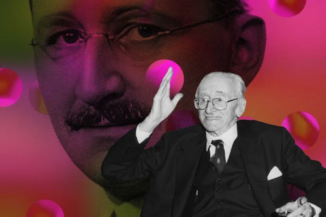 Friedrich August Hayek im Portrait. Collage: Surplus
