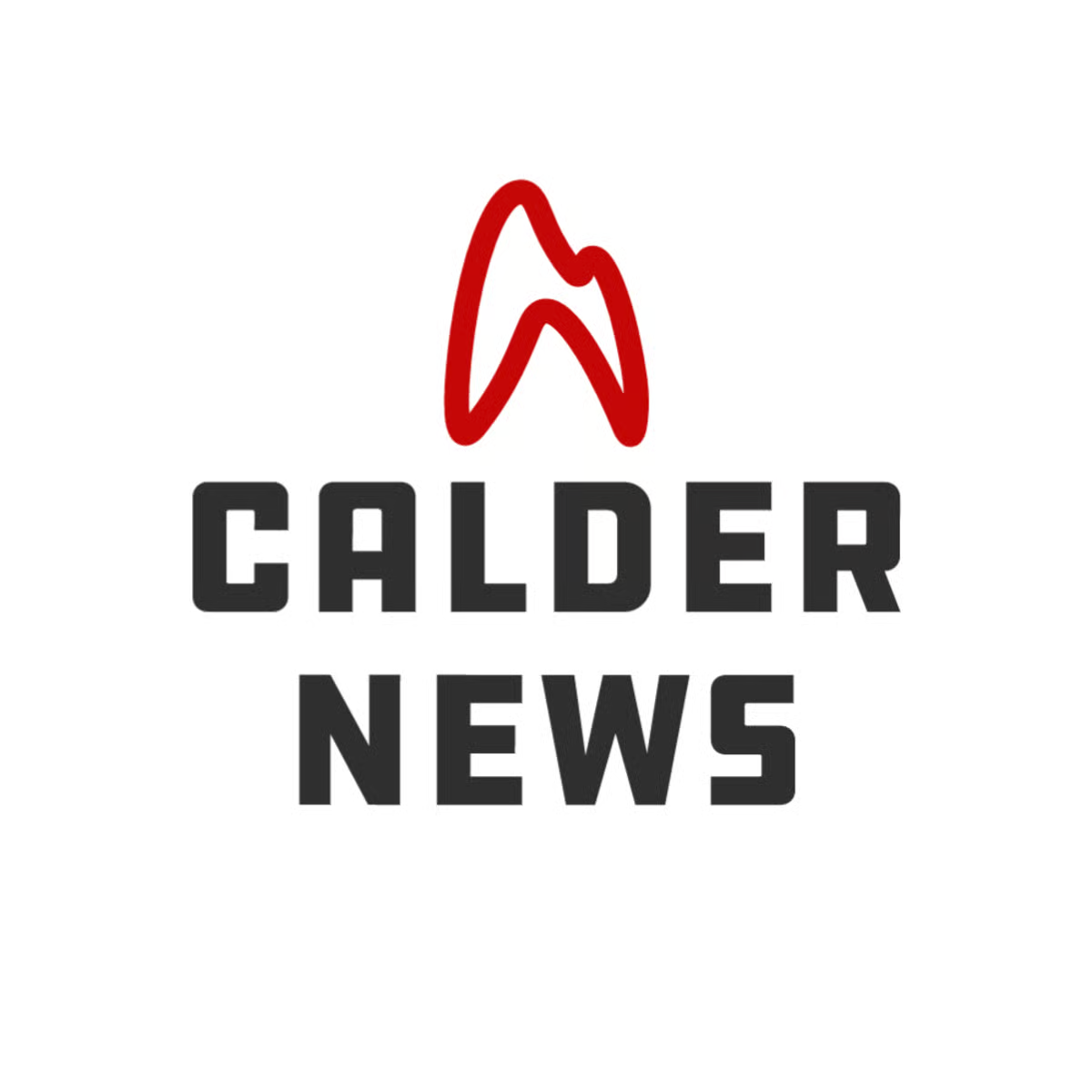 Calder News logo featuring a red abstract icon inspired by the iconic Alexander Calder sculpture in downtown Grand Rapids above the words “CALDER NEWS” in bold black uppercase lettering on a white background.