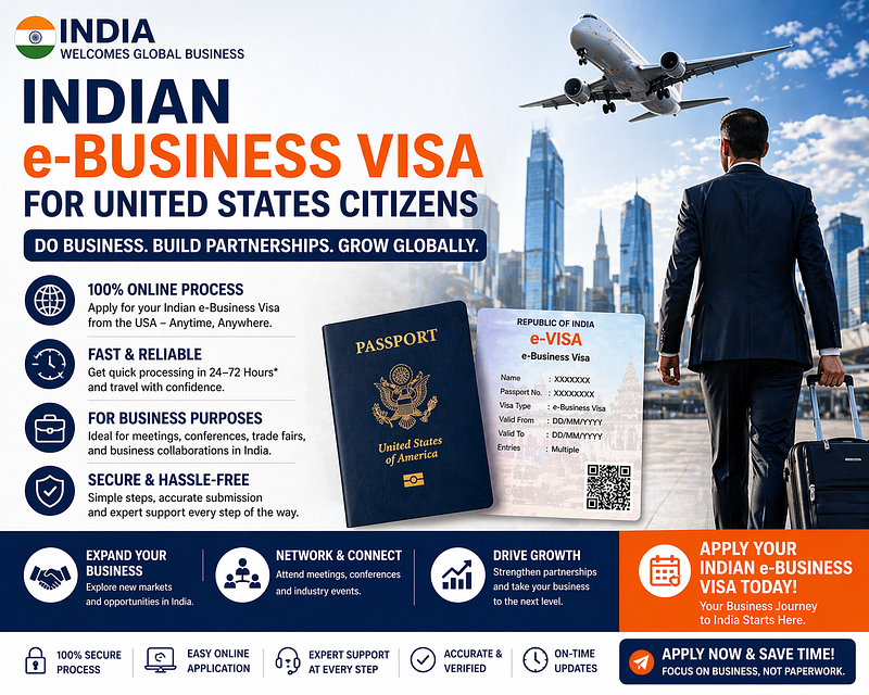 💼 Indian e-Business Visa for US Citizens 2026 | Enter India Faster 🇮🇳