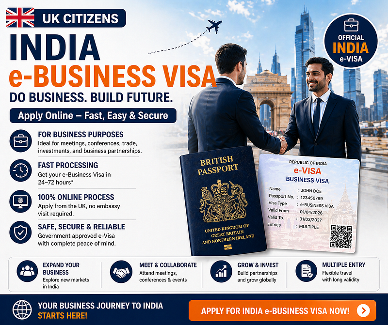 💼 India e-Business Visa for UK Citizens 2026 | Fast Online Process 🇮🇳