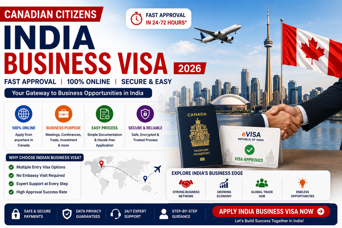 India Business Visa for Canadian Citizens 2026 | Apply Indian eBusiness Visa Online
