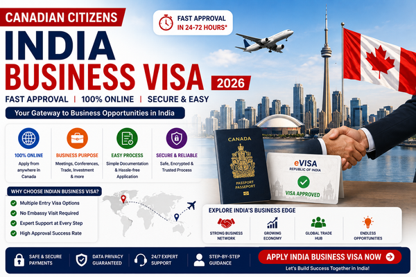 India Business Visa for Canadian Citizens 2026 | Apply Indian eBusiness Visa Online