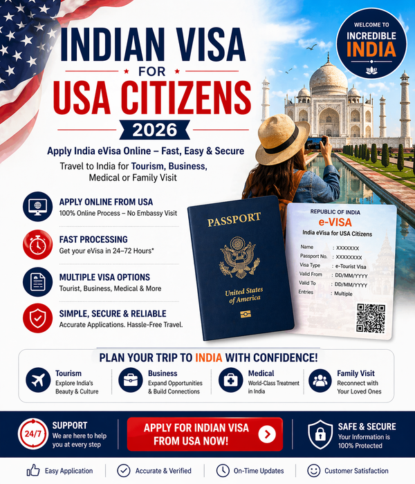 🇺🇸 Indian Visa for USA Citizens 2026 | Apply eVisa Online 🇮🇳