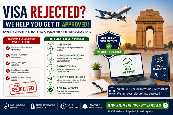 ⚡ Urgent India Visa After Rejection | Fast Recovery & Quick Approval Guide 🇮🇳