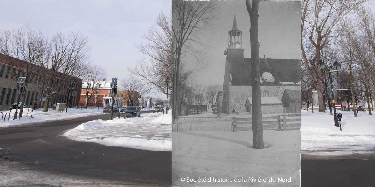 La première église de Saint-Jérôme, celle où le curé Labelle accueillait ses paroissiens, était située dans le parc Labelle.