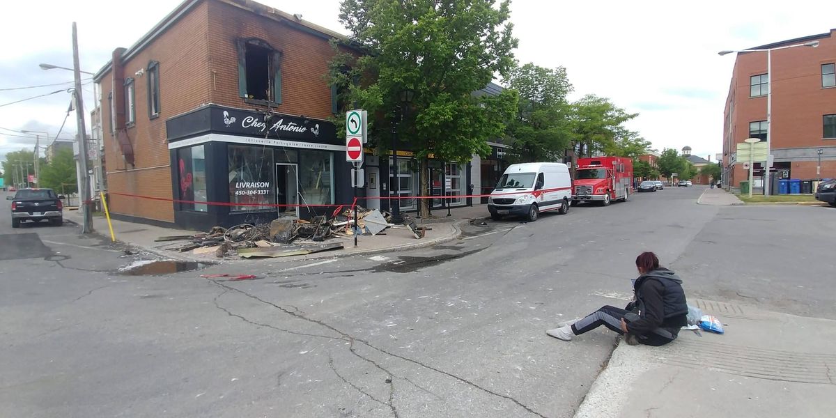 Incendie au centre-ville de Saint-Jérôme