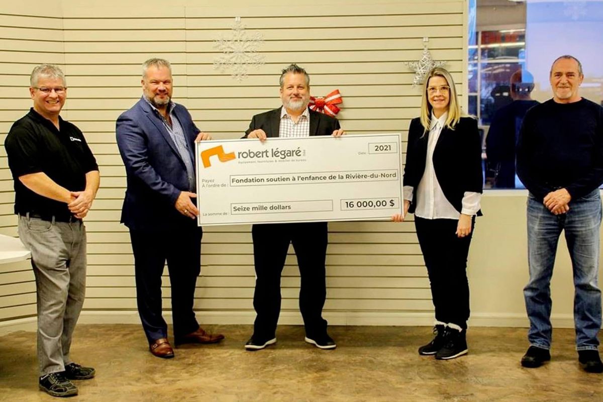 Un soutien aux enfants de Rivière-du-Nord de 16 000$ pour Robert Légaré ltée